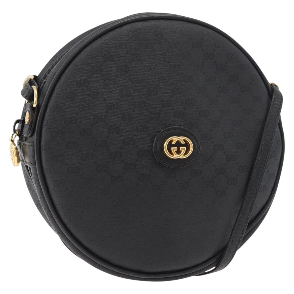 GUCCI Micro GG Supreme Shoulder Bag PVC Black Gold 007 115 0088 Auth 180140