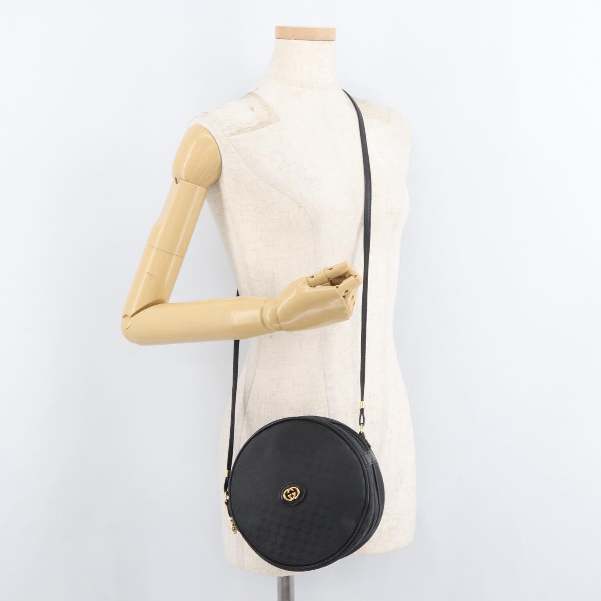 GUCCI Micro GG Supreme Shoulder Bag PVC Black Gold 007 115 0088 Auth 180140
