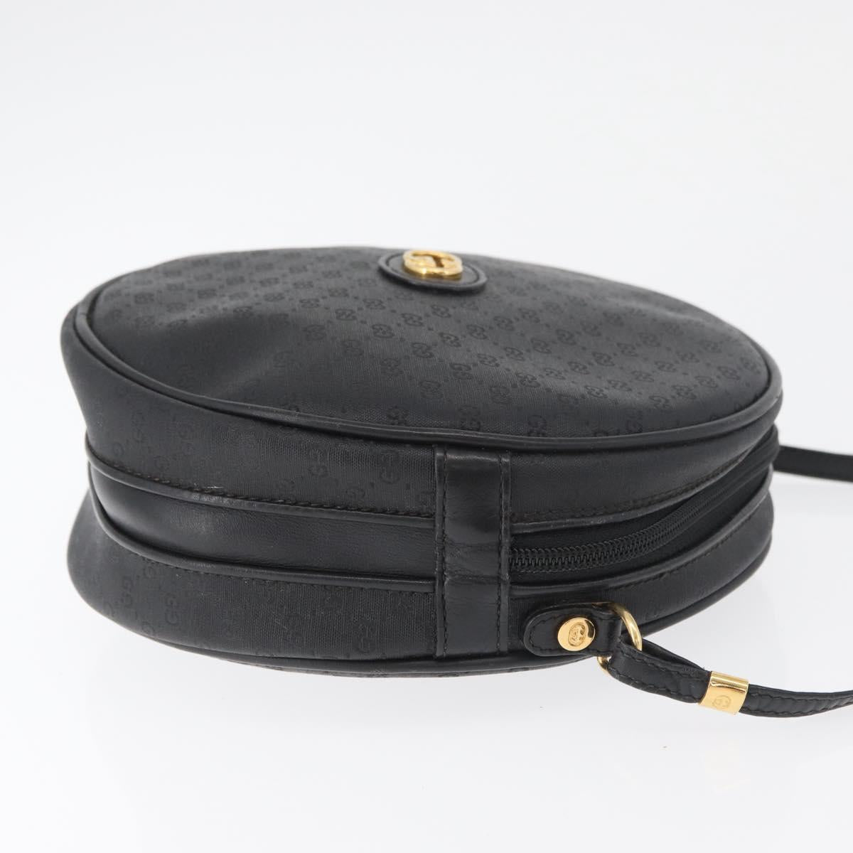 GUCCI Micro GG Supreme Shoulder Bag PVC Black Gold 007 115 0088 Auth 180140