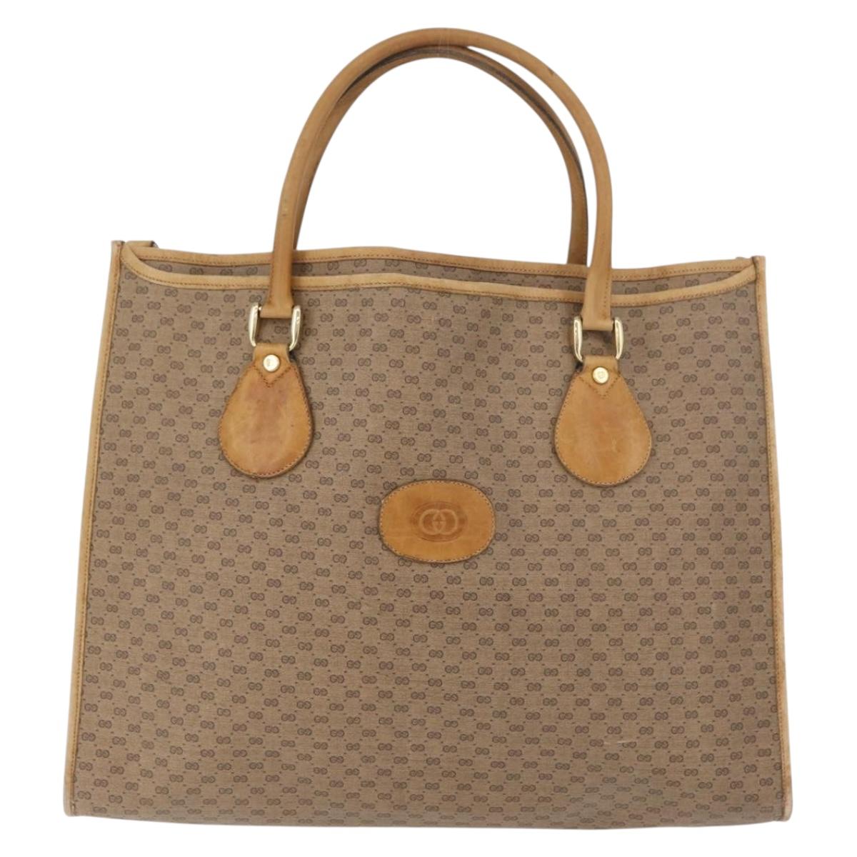 GUCCI Micro GG Supreme Tote Bag PVC 2way Beige Gold 002 904 0556 Auth 180147