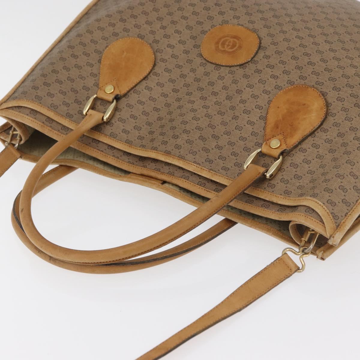 GUCCI Micro GG Supreme Tote Bag PVC 2way Beige Gold 002 904 0556 Auth 180147