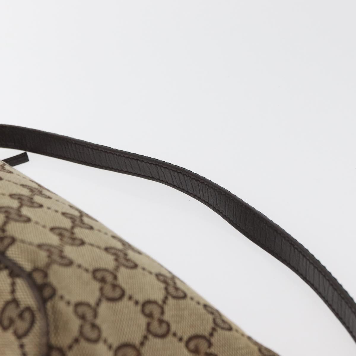 GUCCI GG Canvas Accessory Pouch Beige Silver 141809 Auth 180149