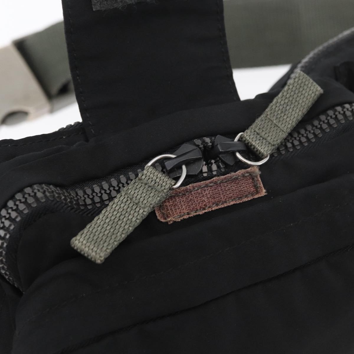 PRADA Sports Waist bag Nylon Black Silver Auth 180159A