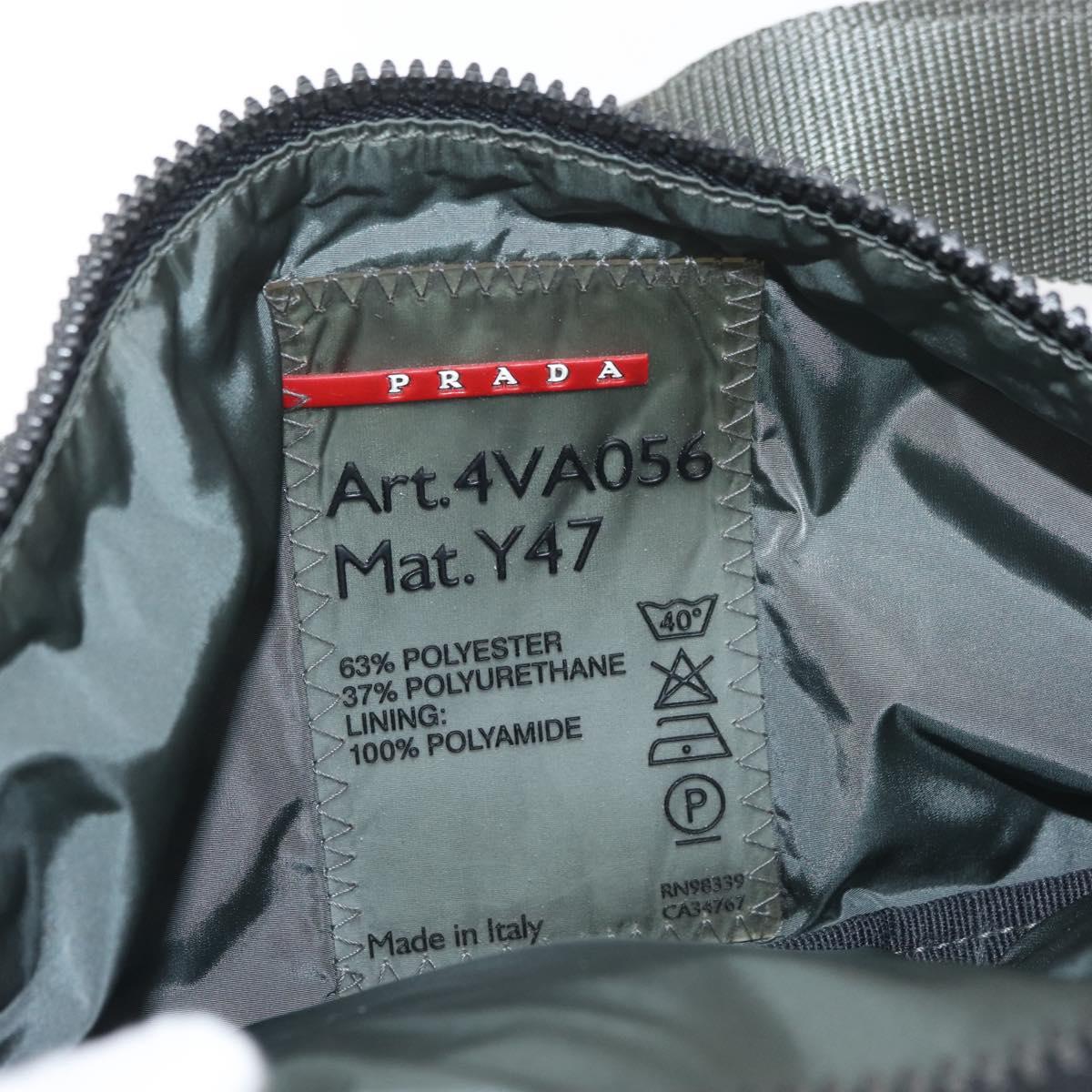PRADA Sports Waist bag Nylon Black Silver Auth 180159A