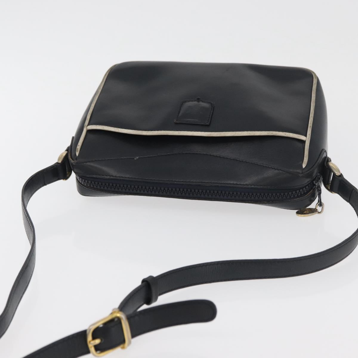 CELINE Shoulder Bag Leather Black Gold Auth 180163
