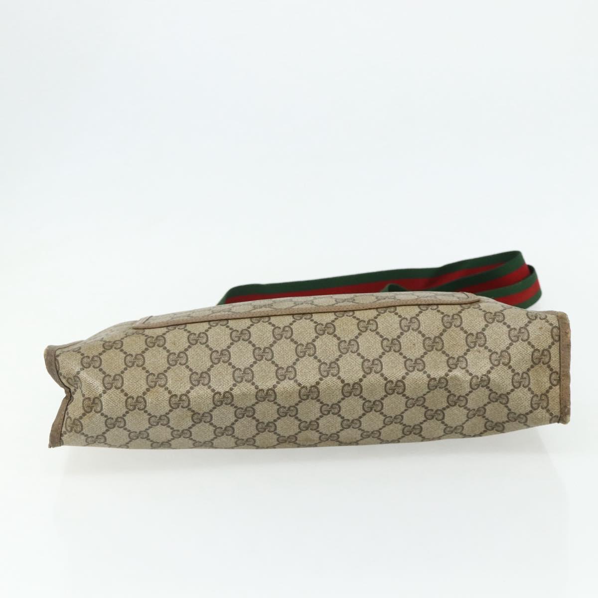 GUCCI GG Supreme Web Sherry Line Tote Bag PVC Beige Red 89 02 997 Auth 180169
