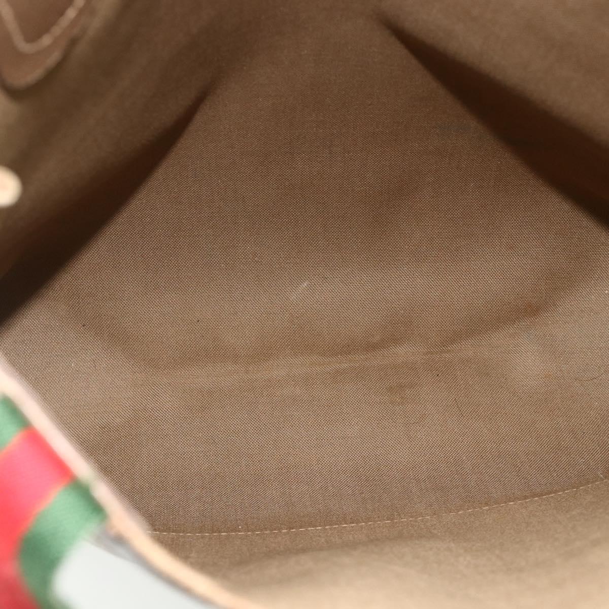 GUCCI GG Supreme Web Sherry Line Tote Bag PVC Beige Red 3902003 Auth 180171