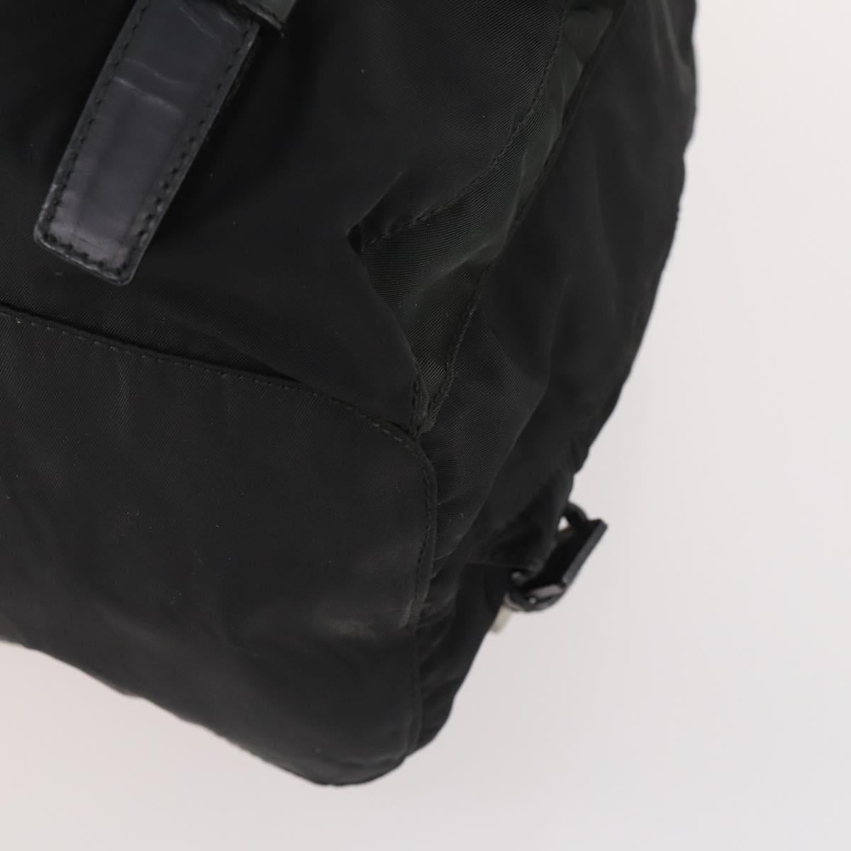 PRADA Backpack Nylon Black Silver Auth 180173