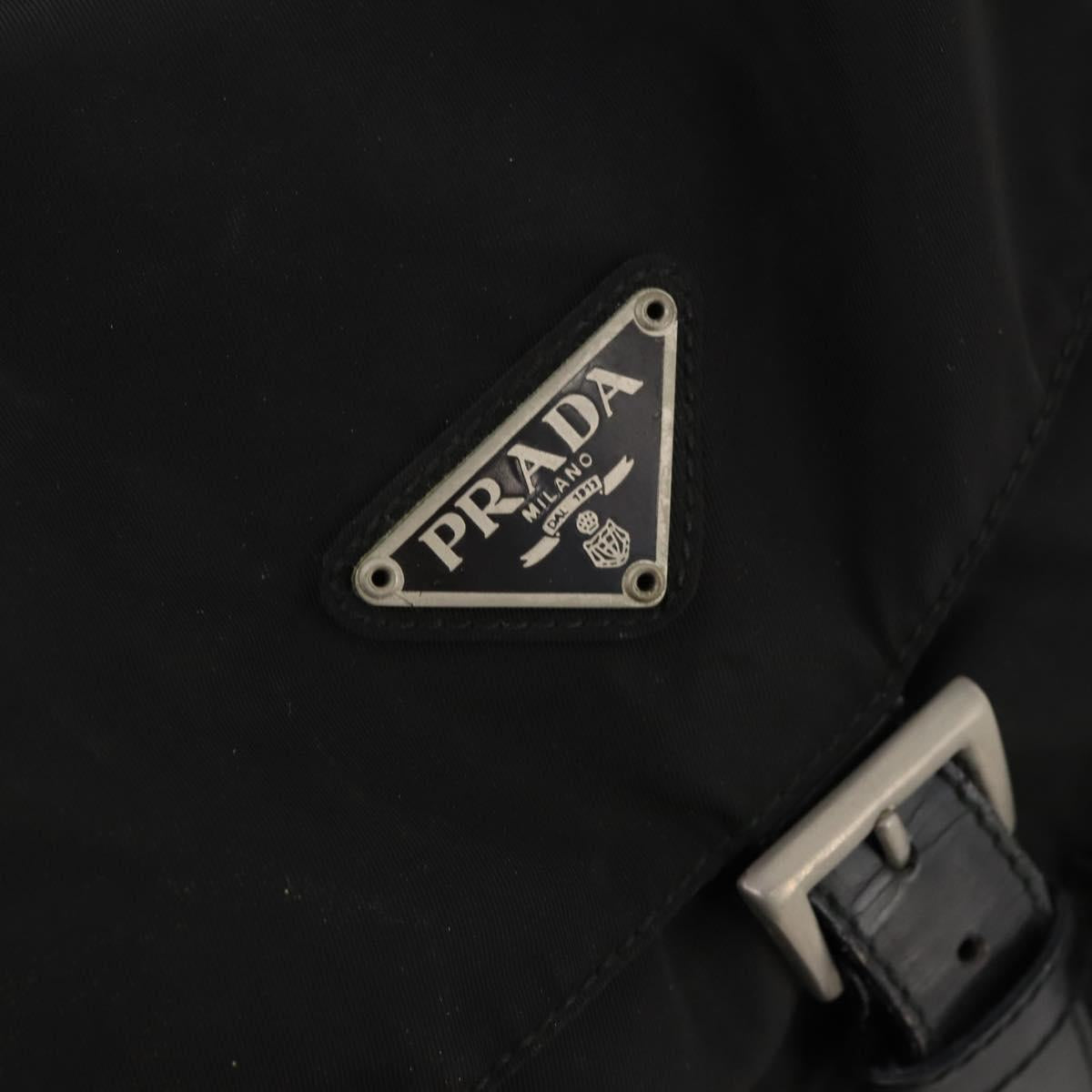 PRADA Backpack Nylon Black Silver Auth 180173