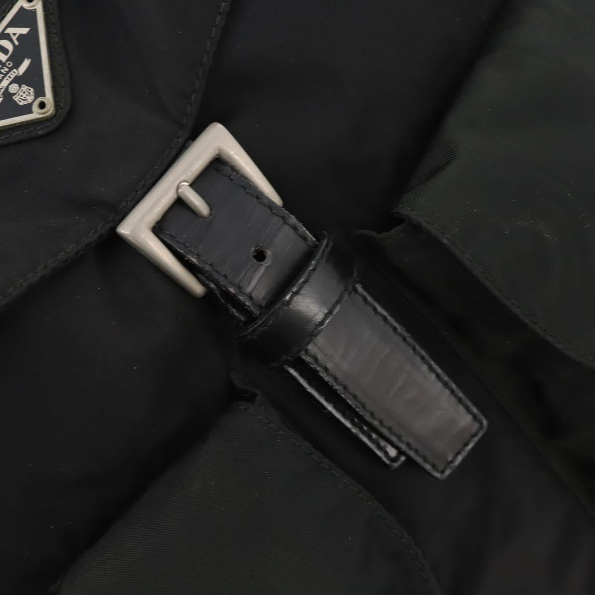 PRADA Backpack Nylon Black Silver Auth 180173