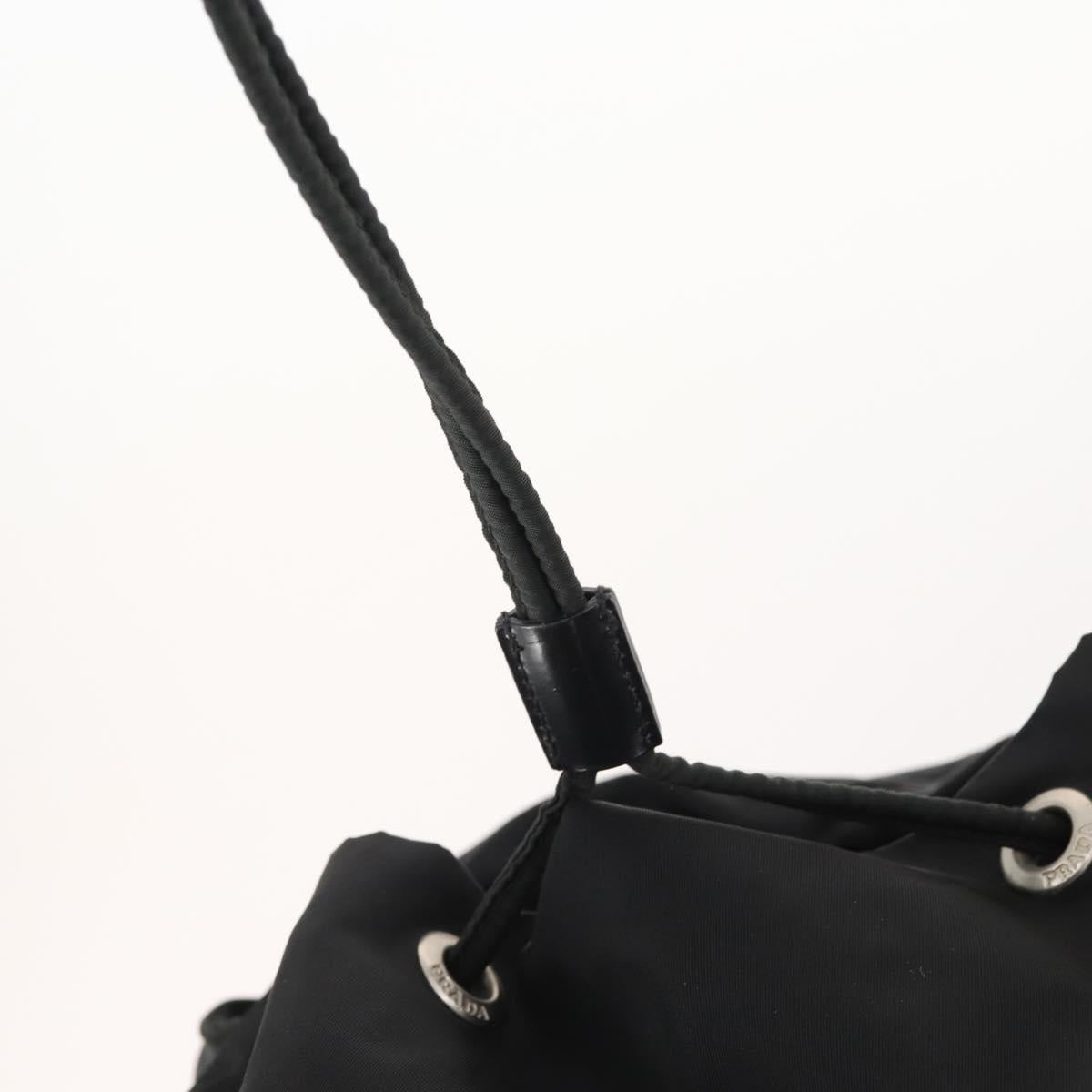 PRADA Backpack Nylon Black Silver Auth 180173