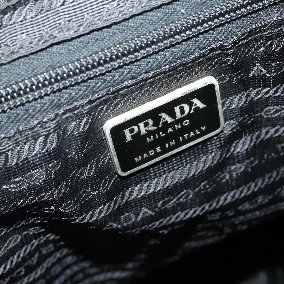 PRADA Backpack Nylon Black Silver Auth 180173