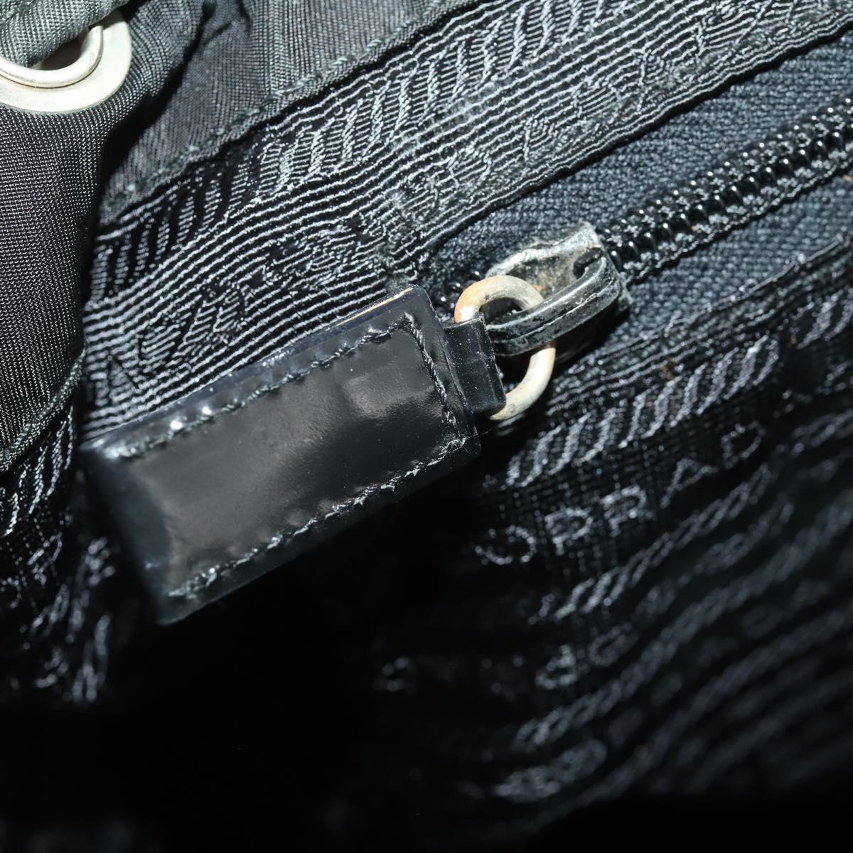 PRADA Backpack Nylon Black Silver Auth 180173