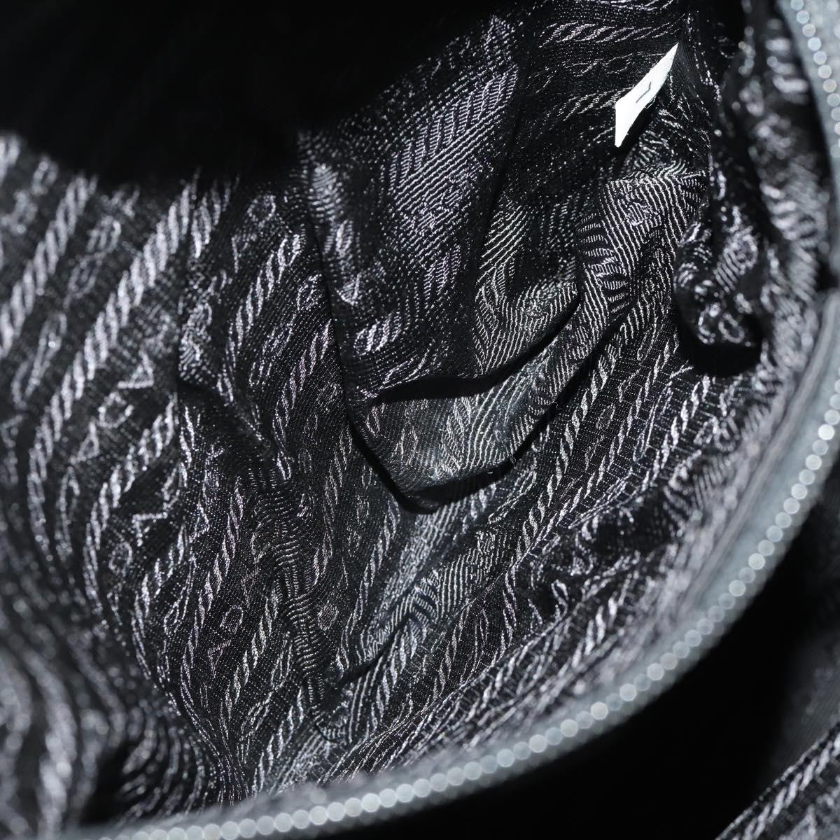 PRADA Backpack Nylon Black Silver Auth 180173