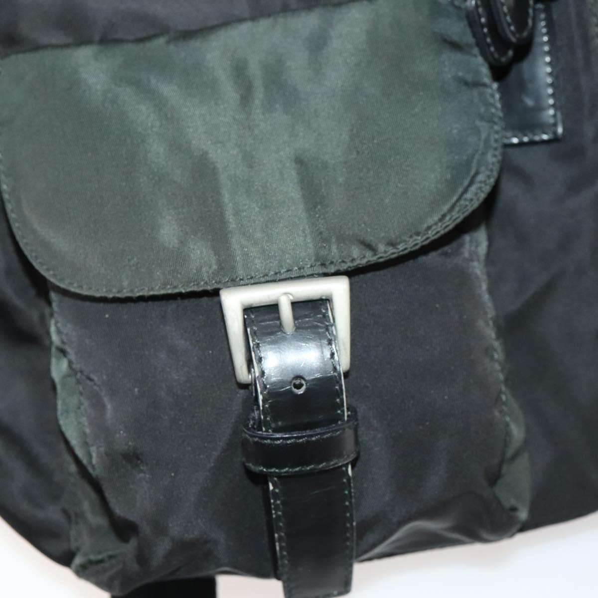PRADA Backpack Nylon Black Silver Auth 180173