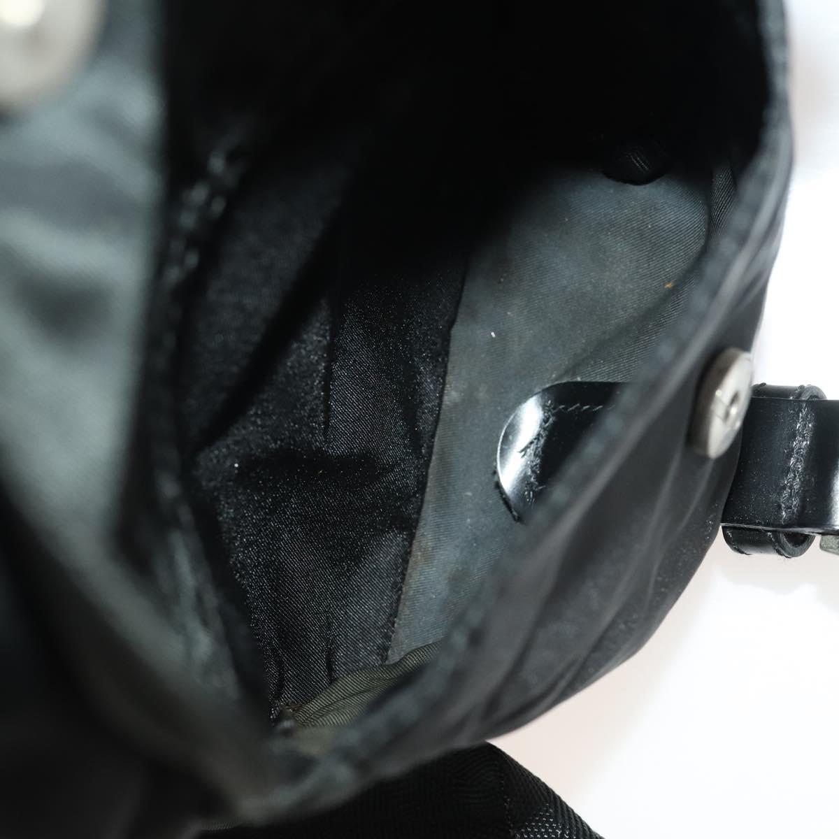 PRADA Backpack Nylon Black Silver Auth 180173