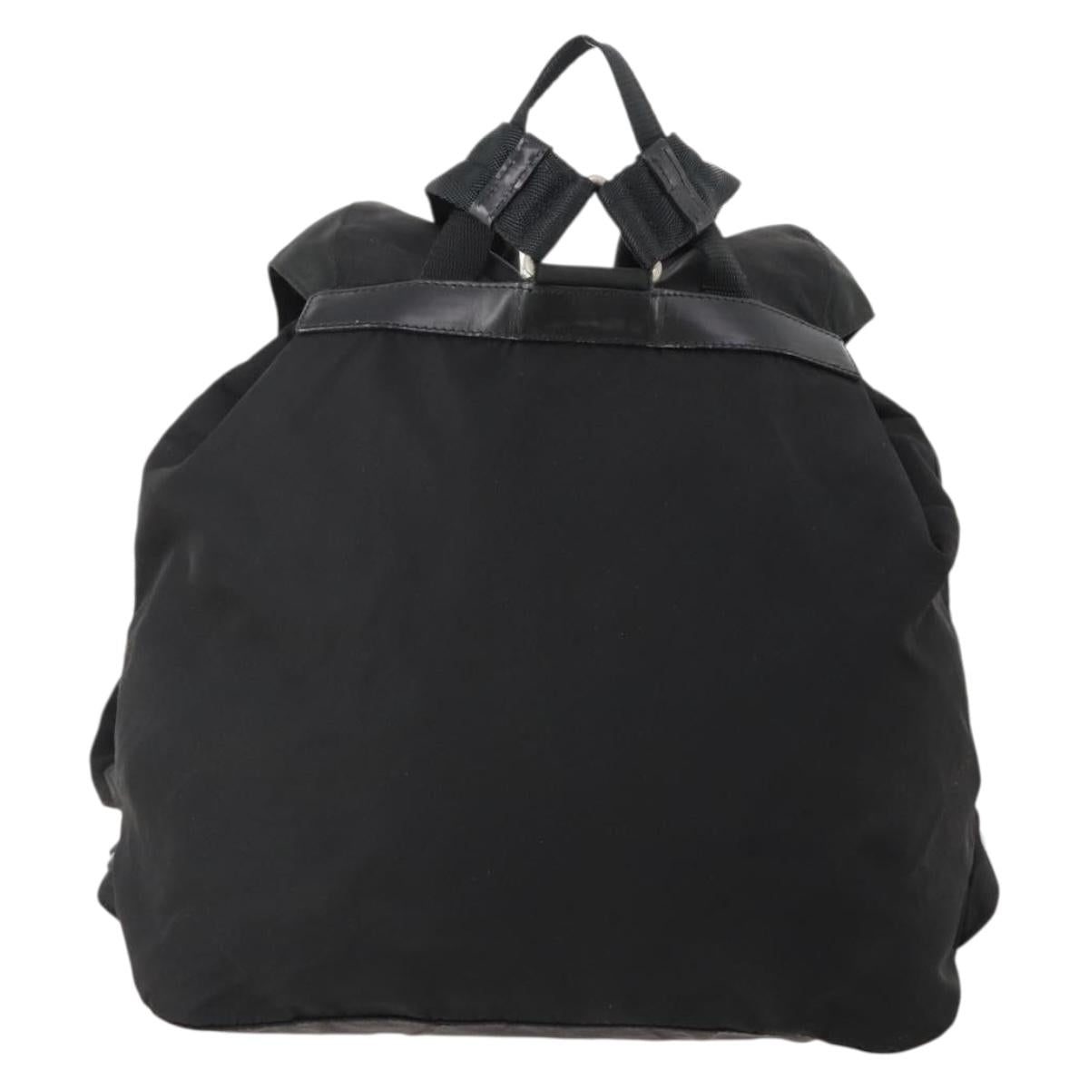 PRADA Backpack Nylon Black Silver Auth 180173