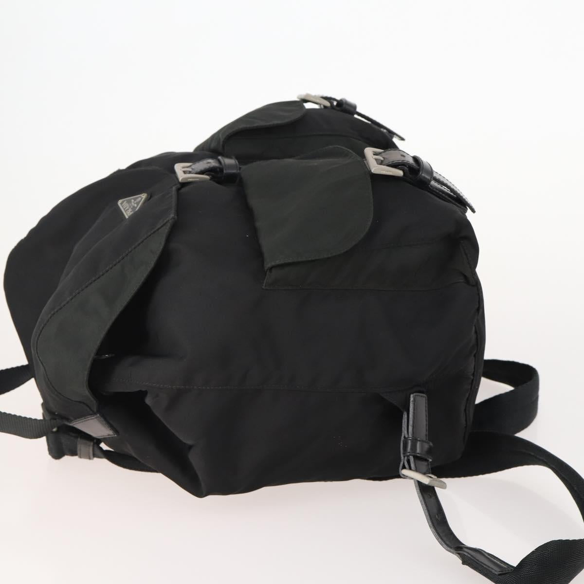 PRADA Backpack Nylon Black Silver Auth 180173