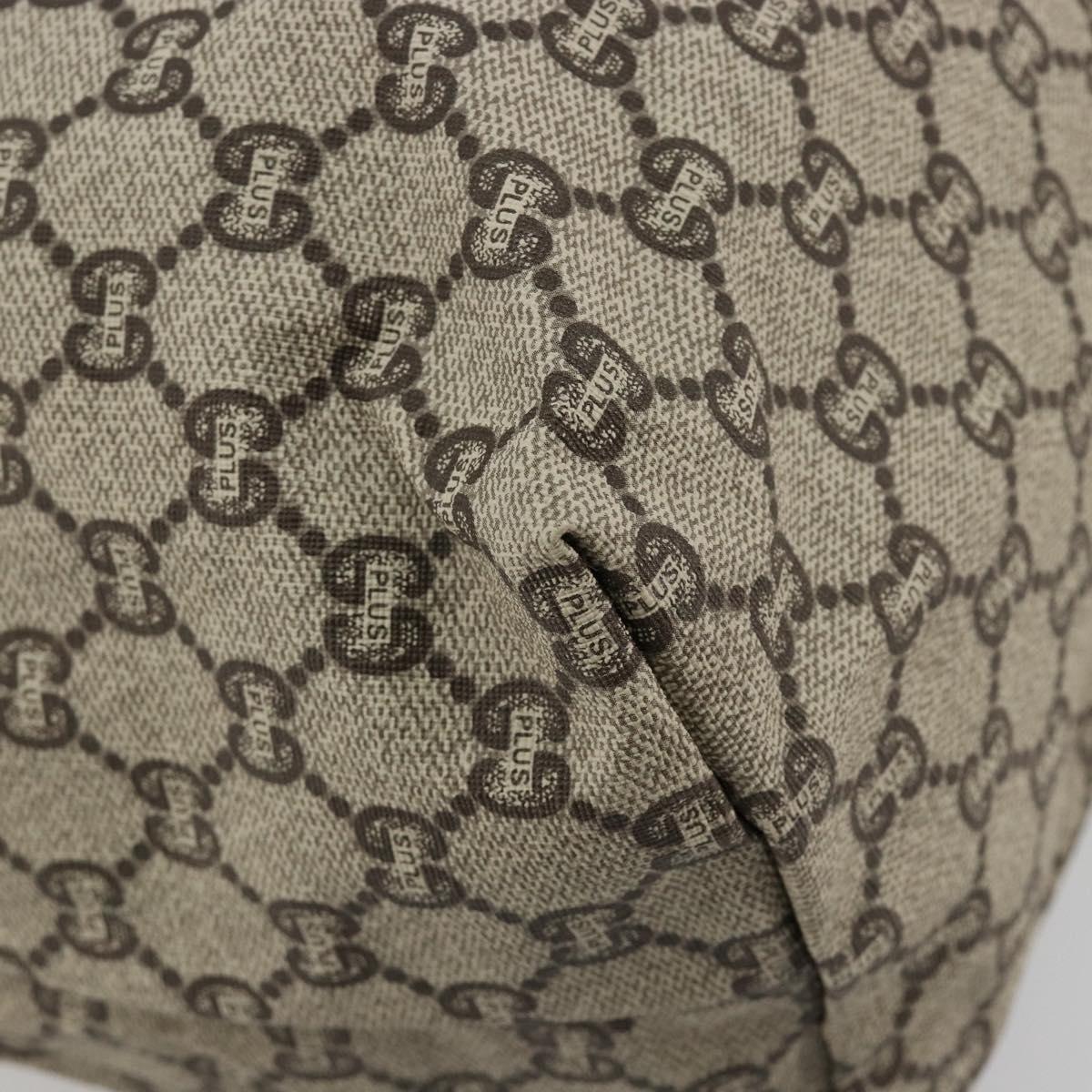 GUCCI GG Plus Supreme Web Sherry Line Tote Bag PVC Beige Gold Red Auth 180174