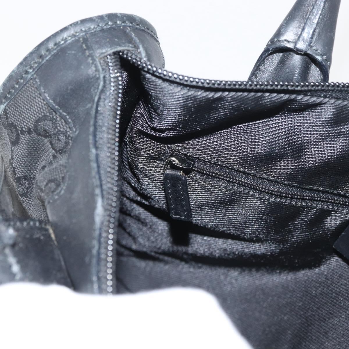 GUCCI GG Canvas Hand Bag Black Gold 000 0855 Auth 180179