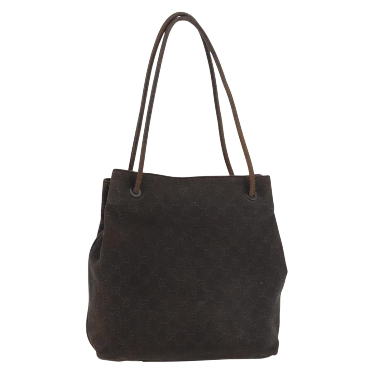 GUCCI GG Canvas Tote Bag Brown 101341 Auth 180180
