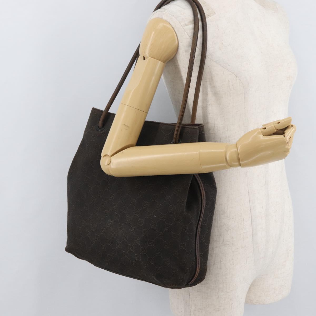 GUCCI GG Canvas Tote Bag Brown 101341 Auth 180180
