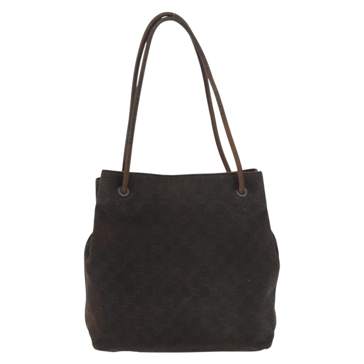 GUCCI GG Canvas Tote Bag Brown 101341 Auth 180180