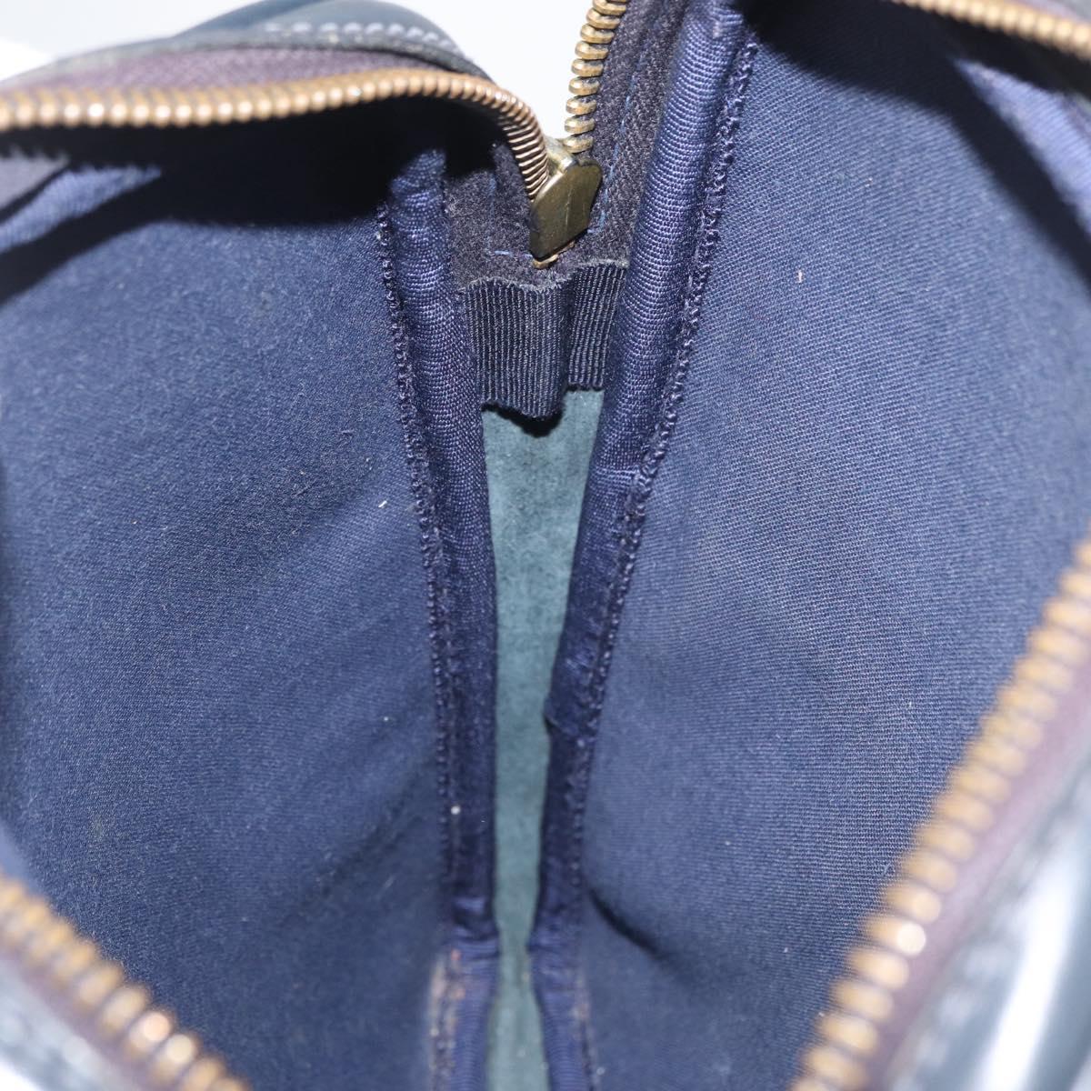 GUCCI GG Supreme Sherry Line Shoulder Bag PVC Navy Gold Auth 180181