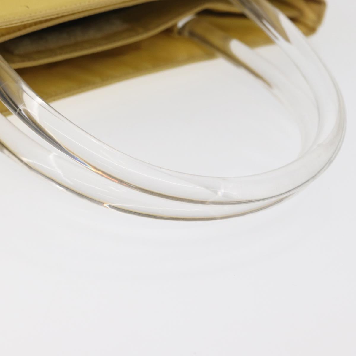 PRADA Hand Bag Nylon Yellow Silver Auth 180183