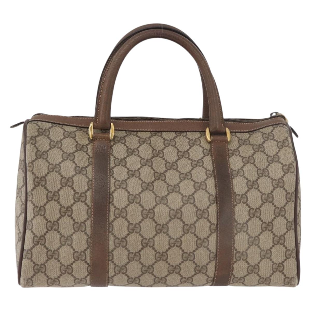 GUCCI GG Supreme Web Sherry Line Hand Bag PVC Beige Gold 40 02 007 Auth 180185