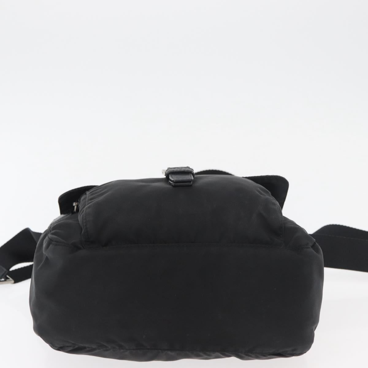 PRADA Shoulder Bag Nylon Black Silver Auth 180187