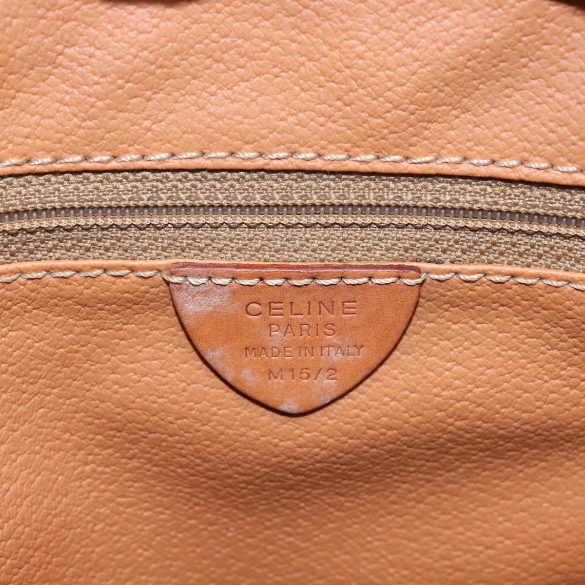 CELINE Macadam Canvas Tote Bag PVC Leather Brown Gold Auth 180188