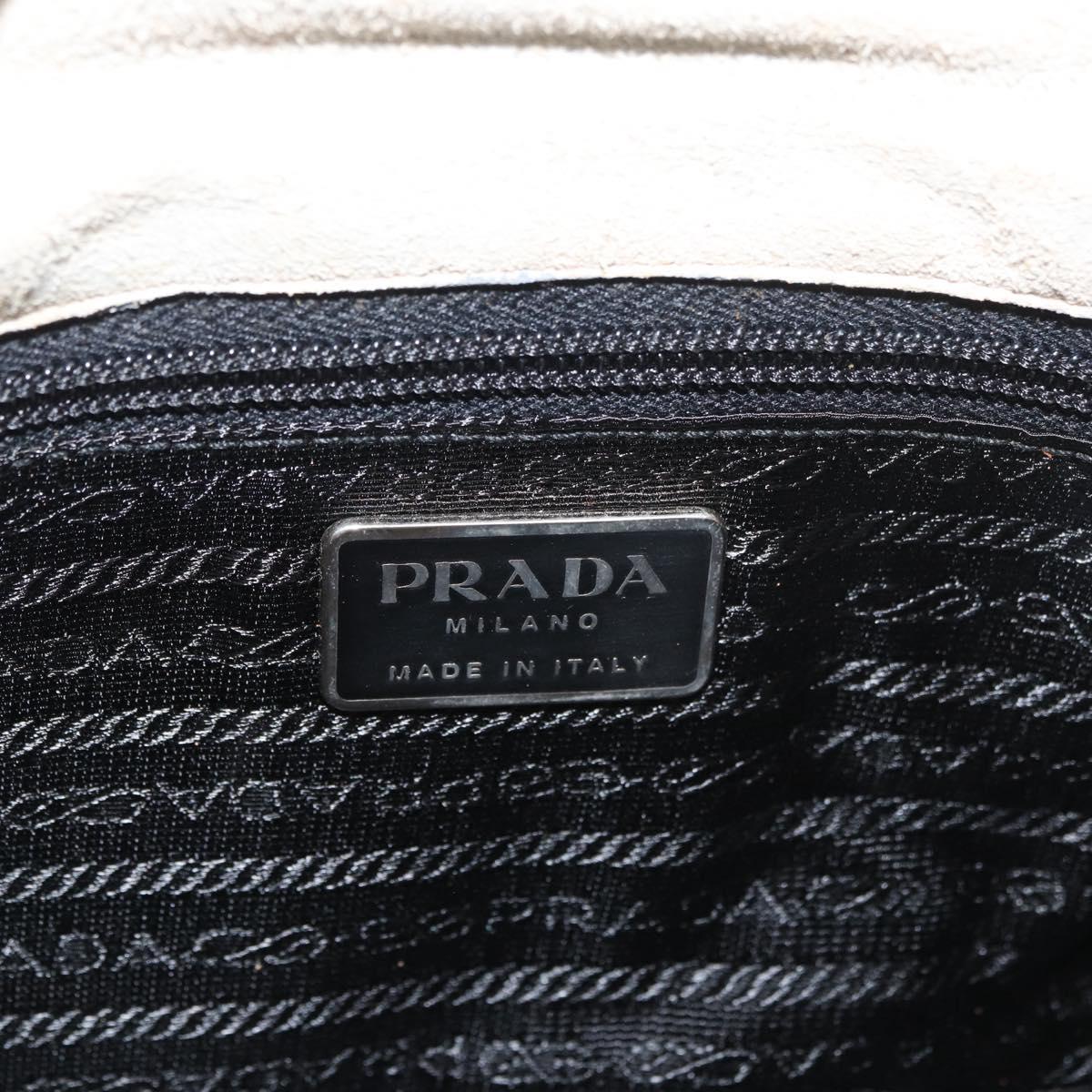 PRADA Shoulder Bag Patent leather Yellow Silver Auth 180190
