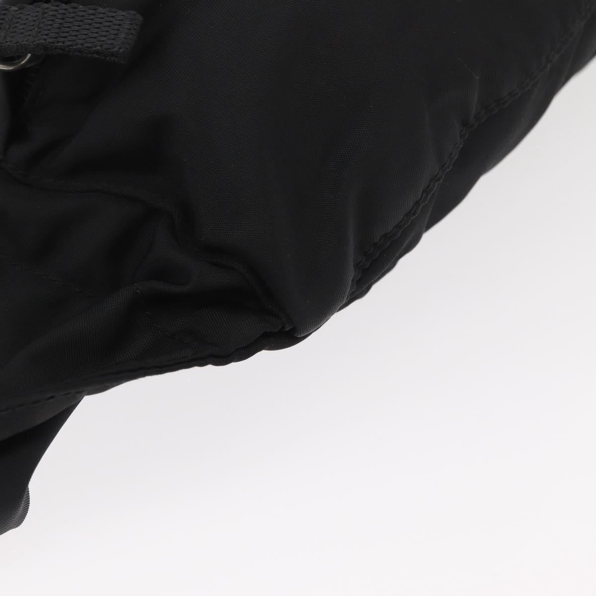 PRADA Waist bag Nylon Black Silver Auth 180191