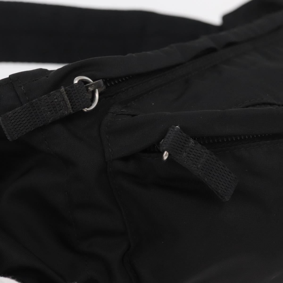 PRADA Waist bag Nylon Black Silver Auth 180191