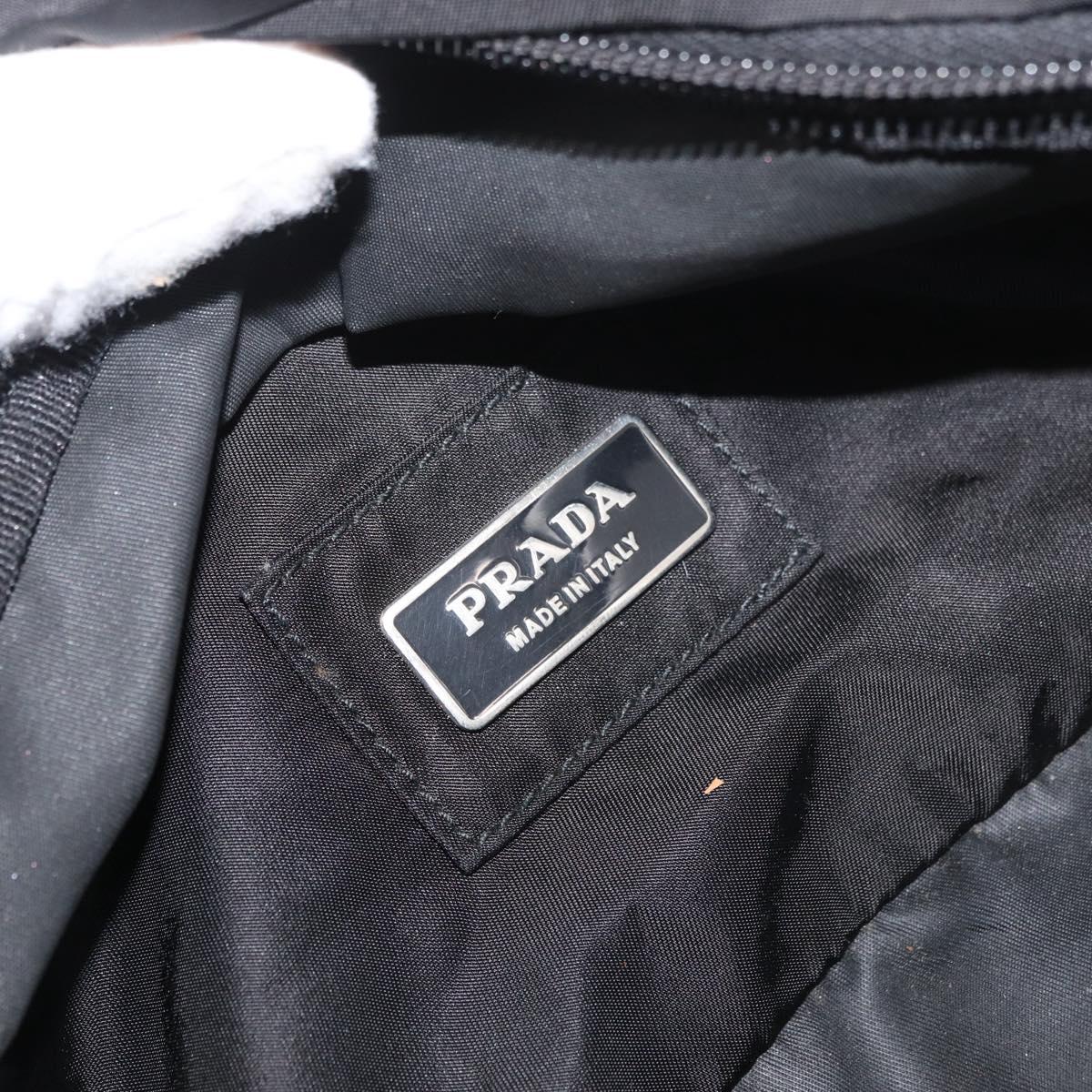 PRADA Waist bag Nylon Black Silver Auth 180191