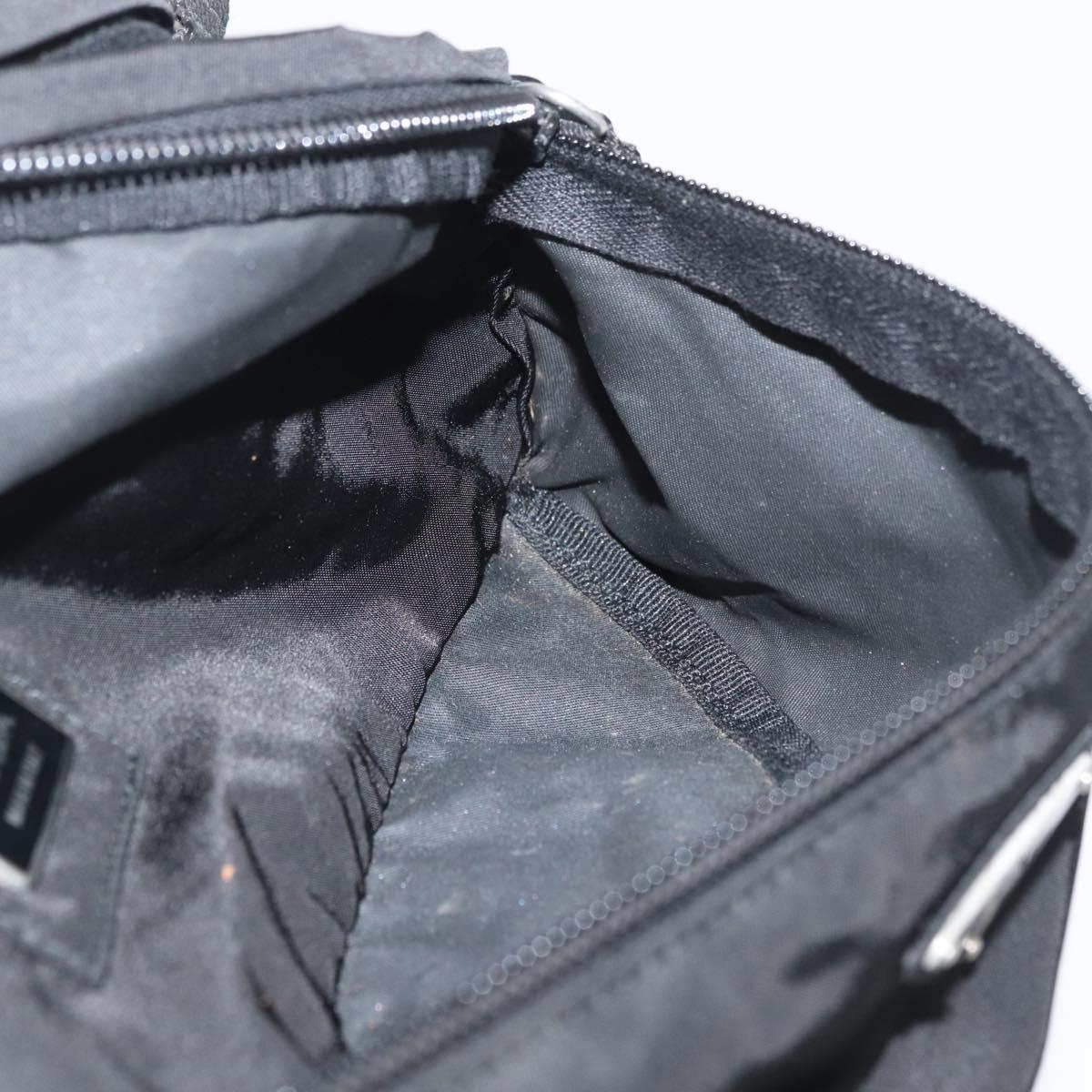 PRADA Waist bag Nylon Black Silver Auth 180191