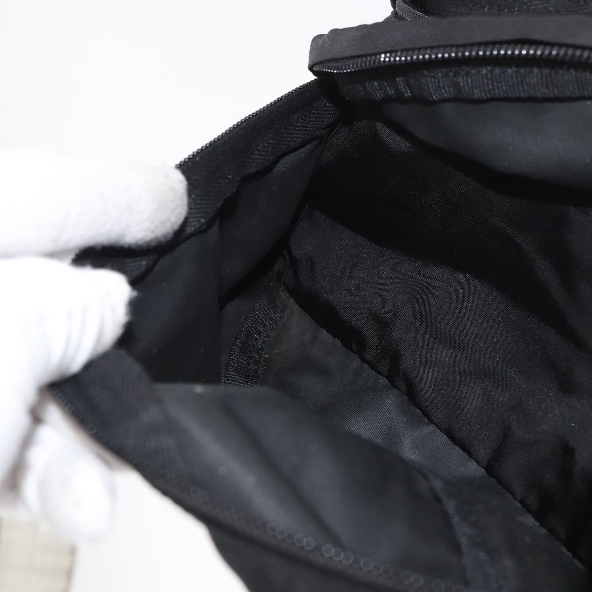 PRADA Waist bag Nylon Black Silver Auth 180191