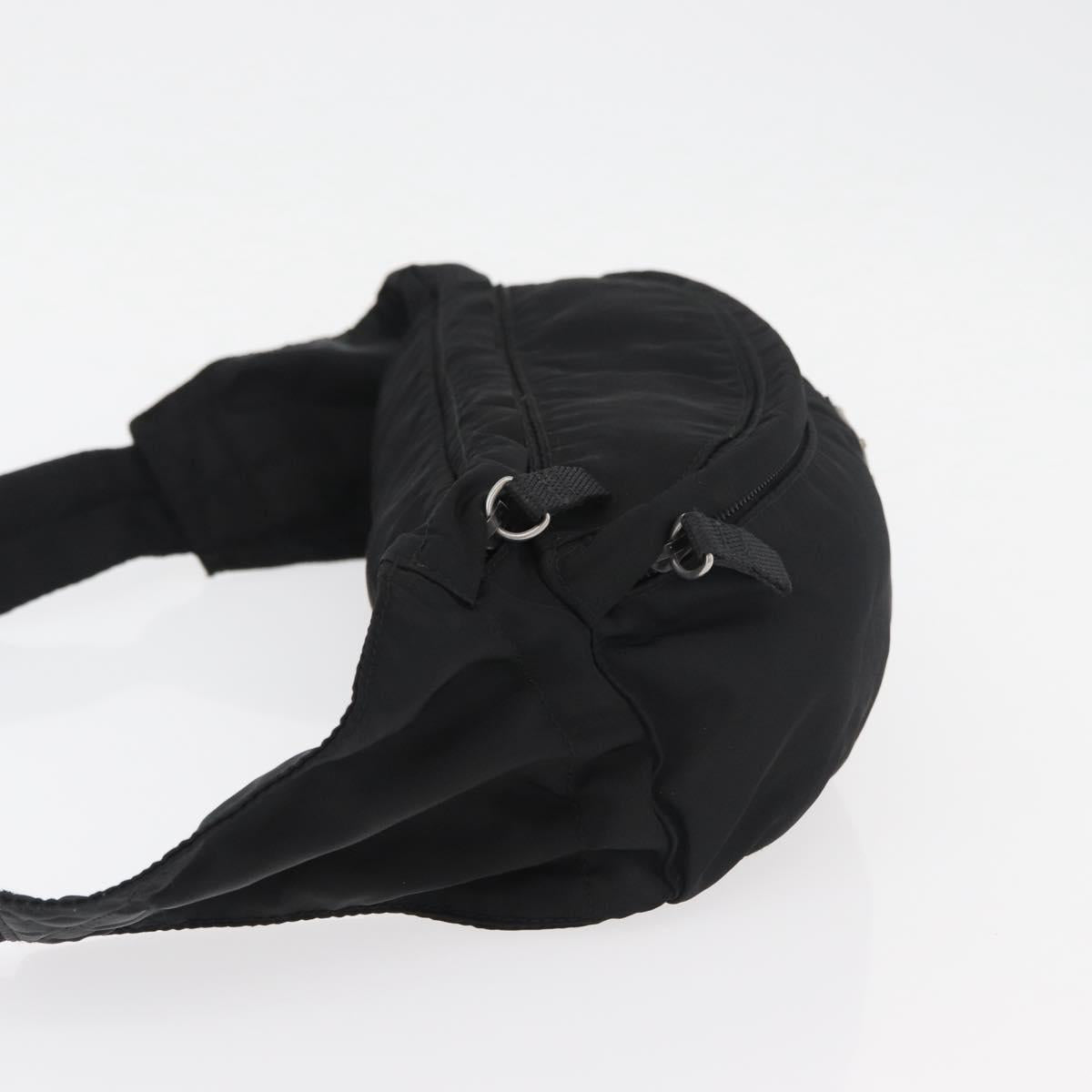 PRADA Waist bag Nylon Black Silver Auth 180191
