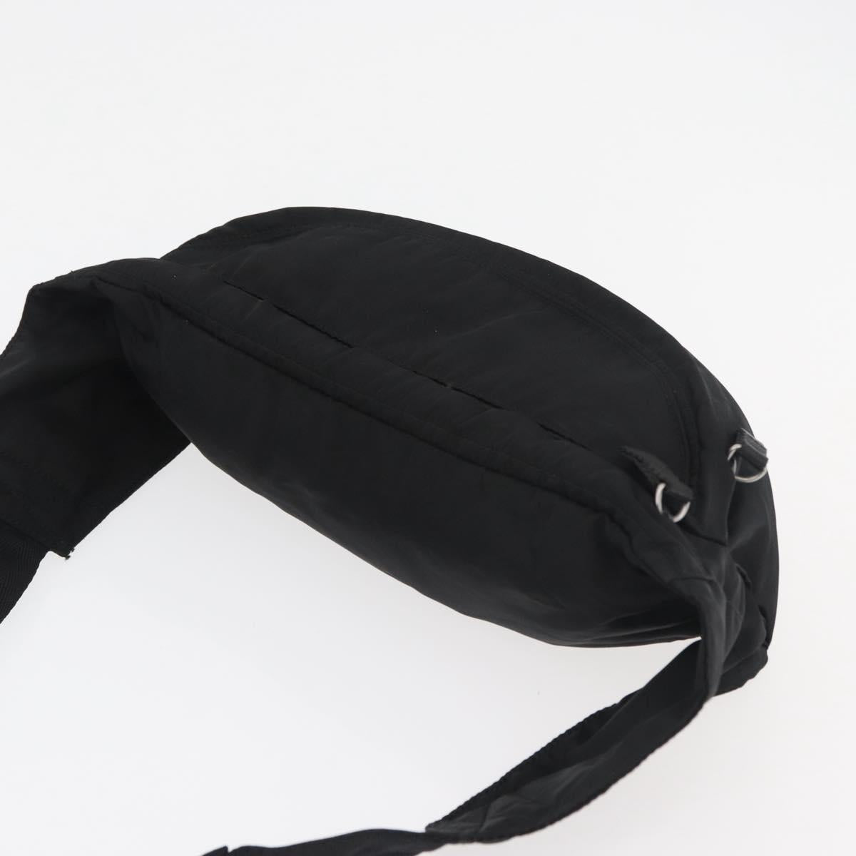 PRADA Waist bag Nylon Black Silver Auth 180191
