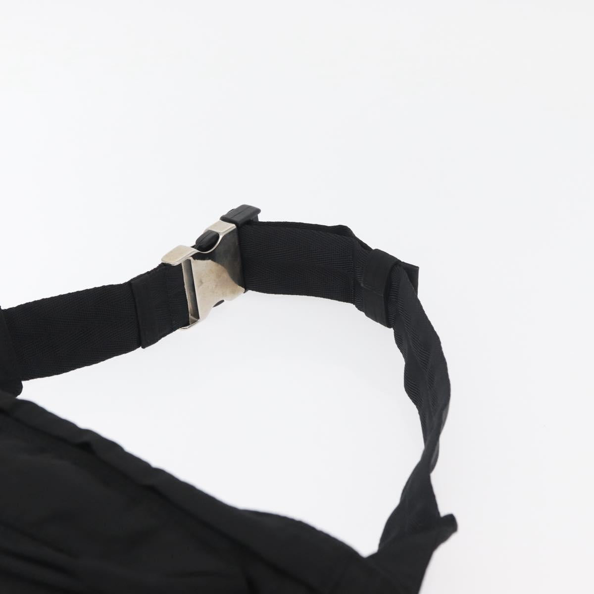 PRADA Waist bag Nylon Black Silver Auth 180191