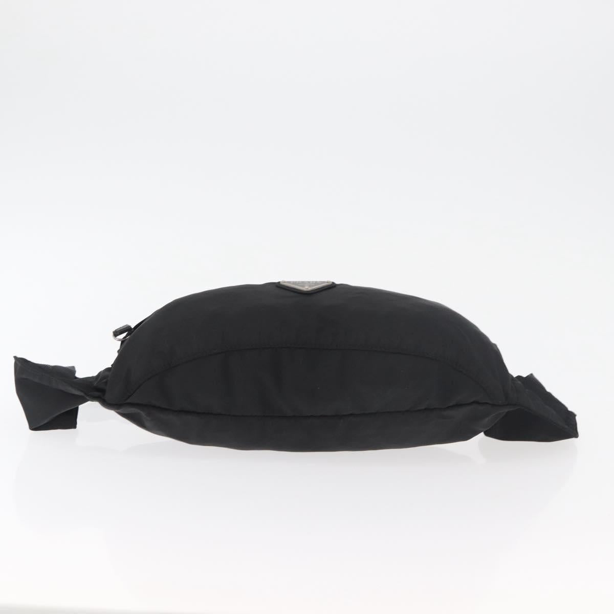PRADA Waist bag Nylon Black Silver Auth 180191