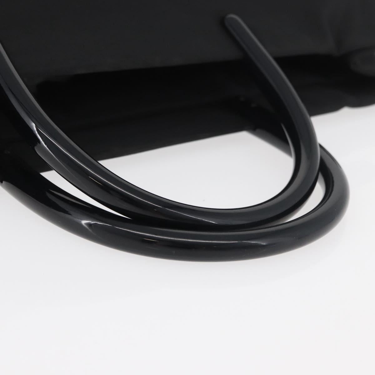 PRADA Hand Bag Nylon Black Silver Auth 180193