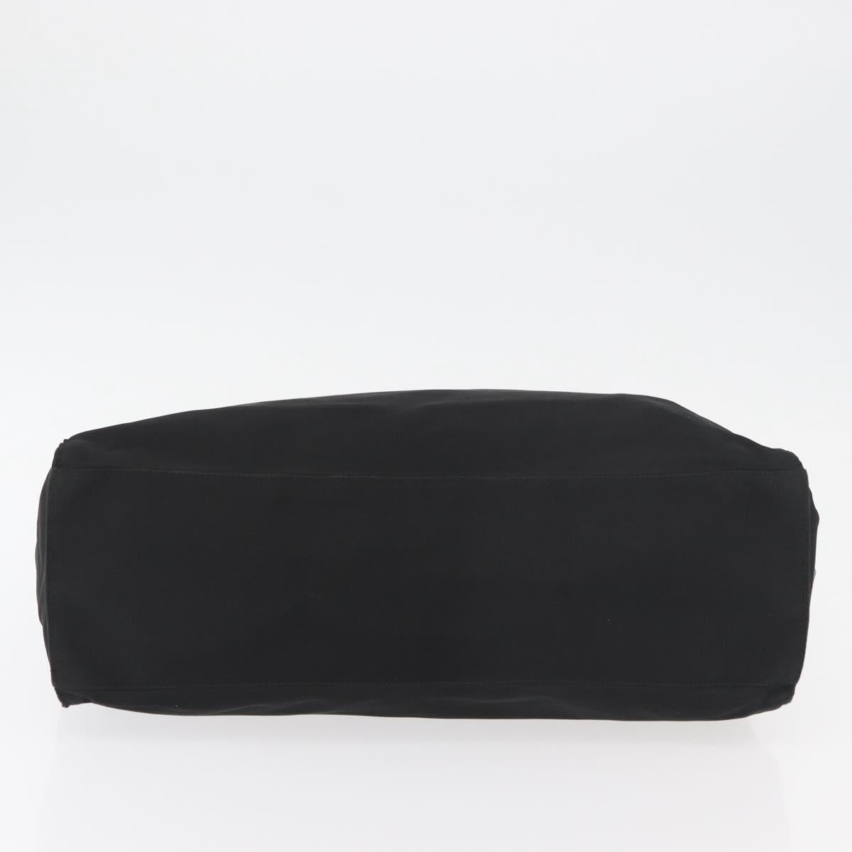 PRADA Hand Bag Nylon Black Silver Auth 180193