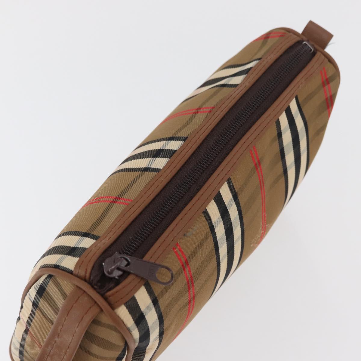 Burberrys Nova Check Clutch Bag Canvas 2 Set Beige Auth 180194
