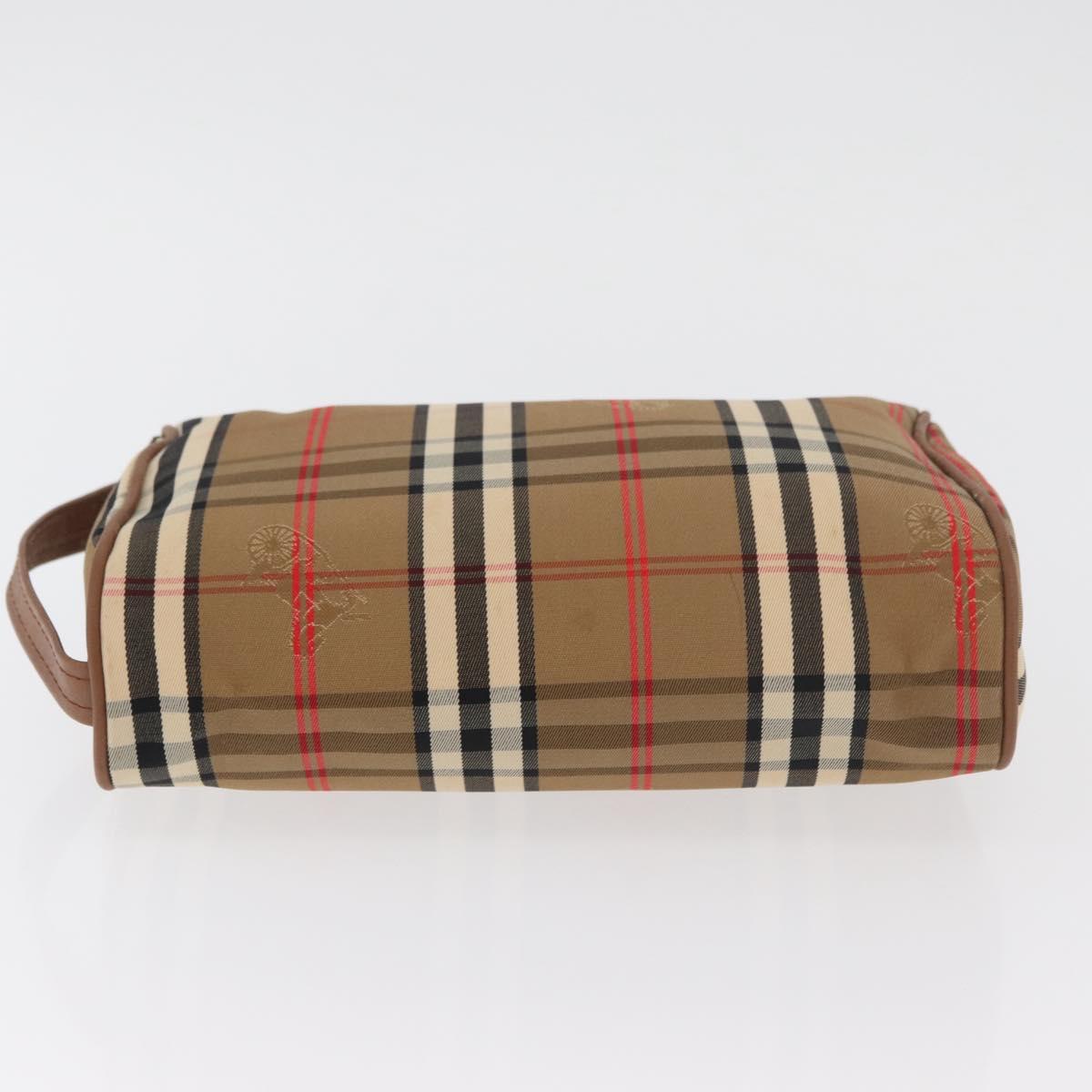 Burberrys Nova Check Clutch Bag Canvas 2 Set Beige Auth 180194