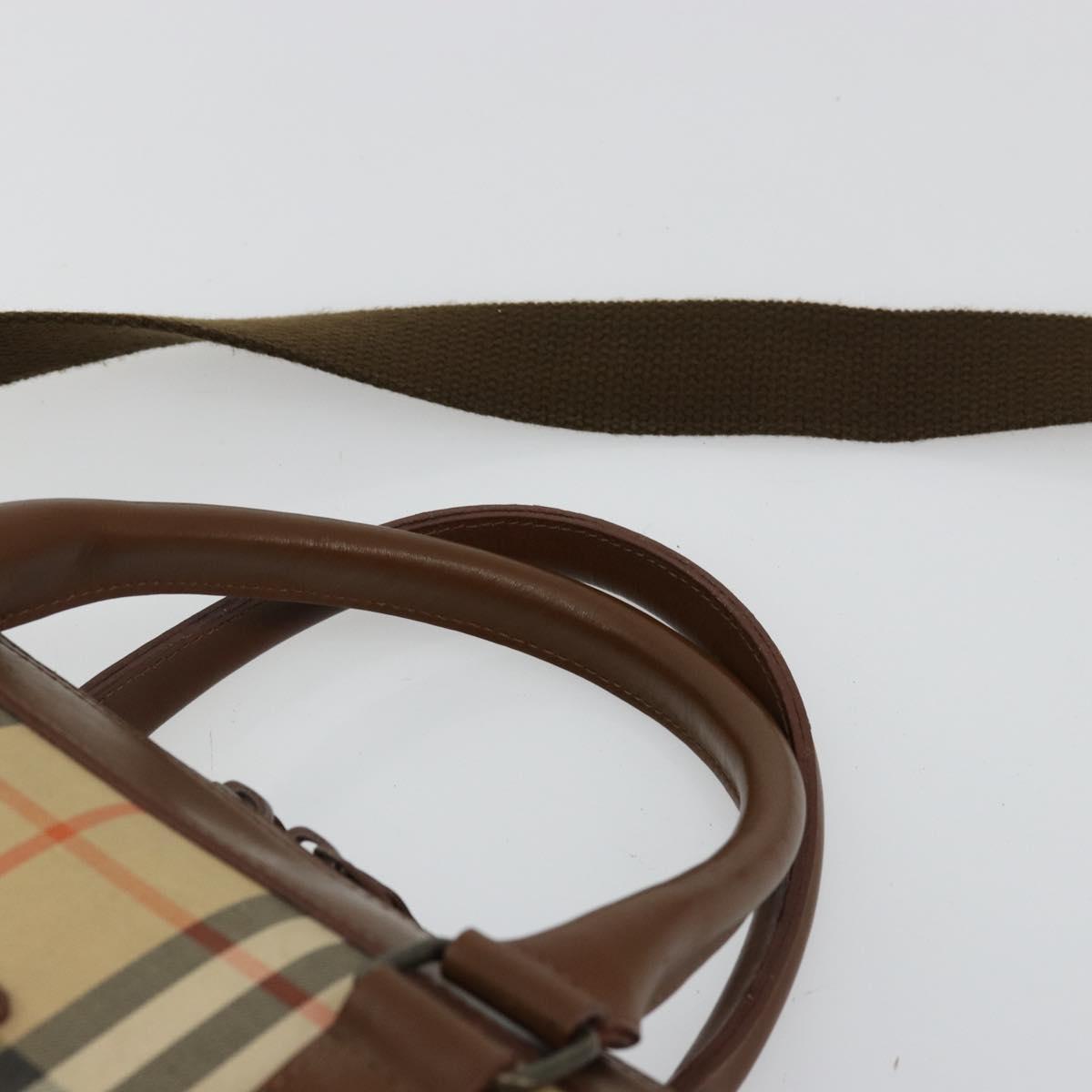 Burberrys Nova Check Business Bag Canvas 2way Beige Auth 180196