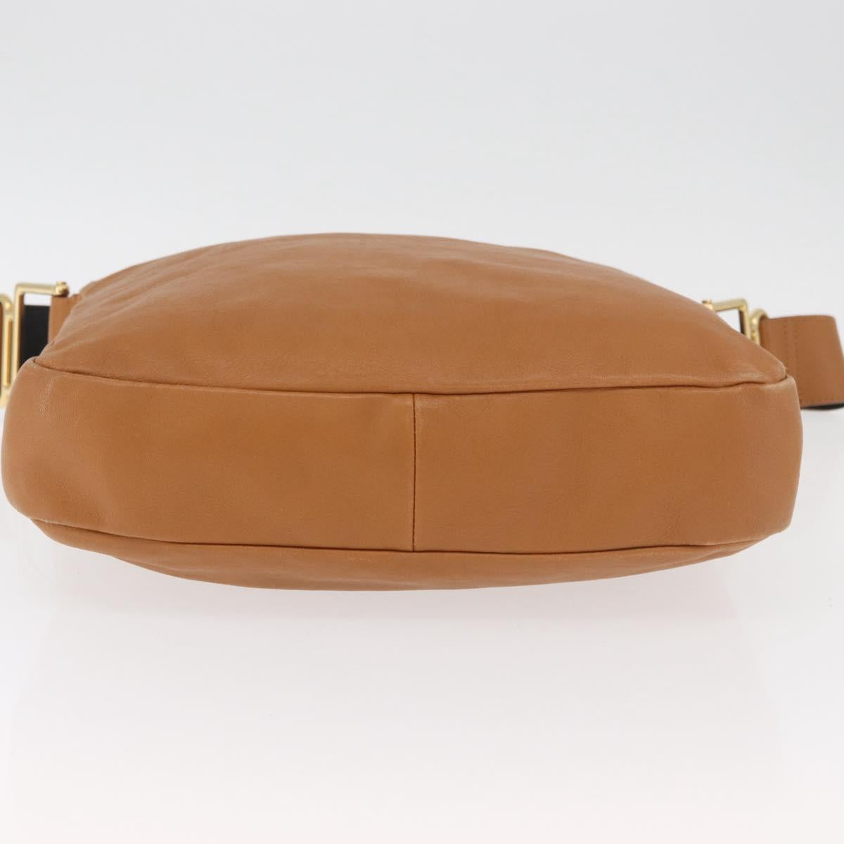 Chloe Shoulder Bag Leather Brown Gold Auth 180199
