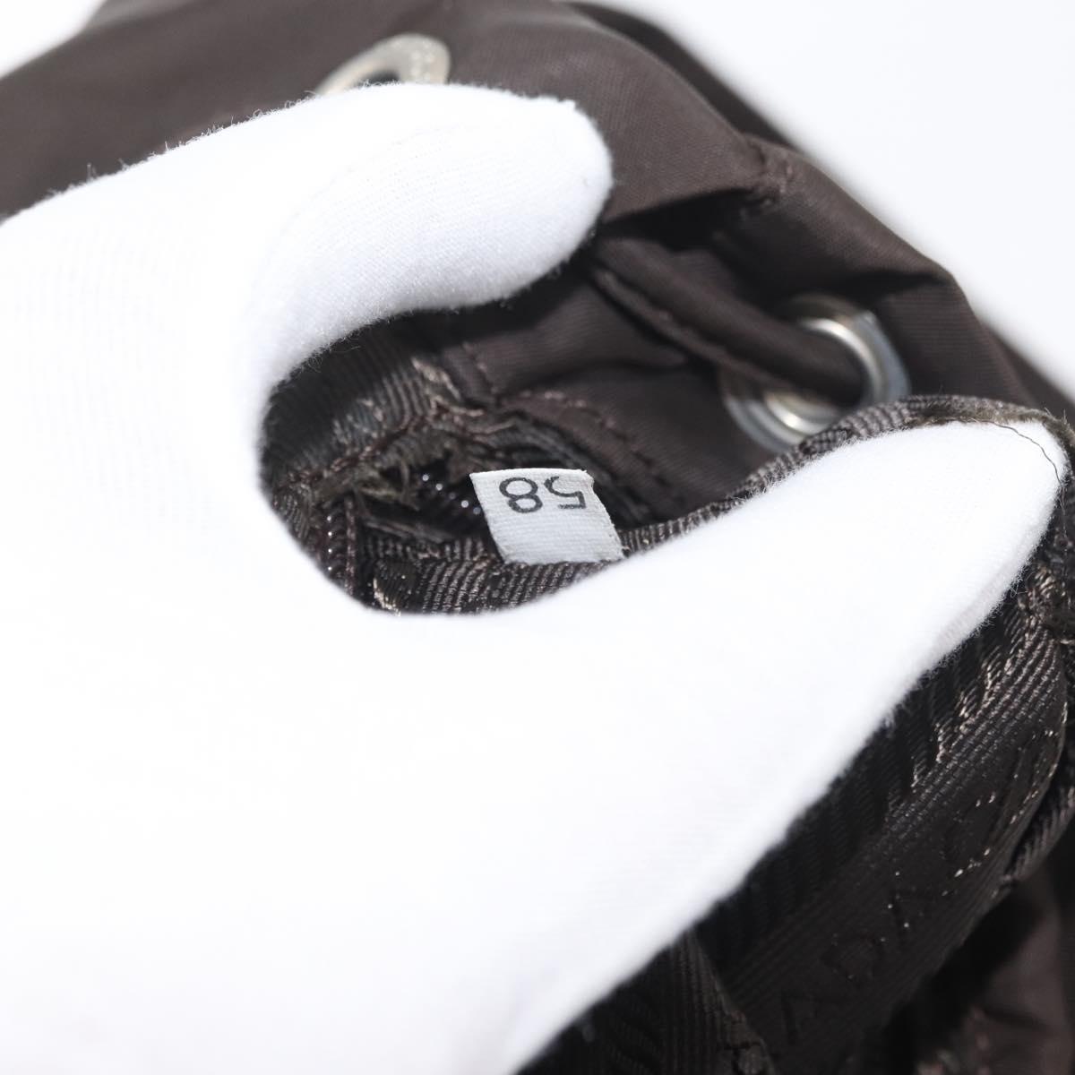 PRADA Backpack Nylon Brown Silver Auth 180200