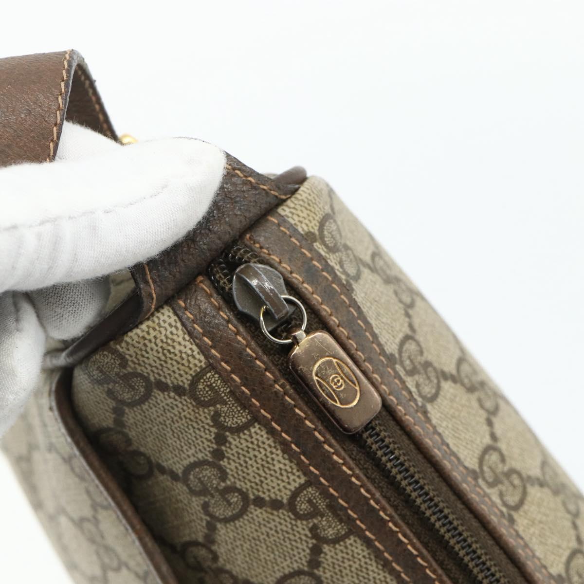 GUCCI GG Supreme Web Sherry Line Bag PVC Beige Gold 89 02 077 Auth 180205
